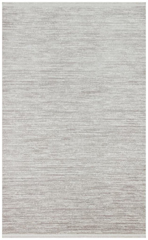 Solid Modern and Plain Patterned Fringed Gray Rug 8332