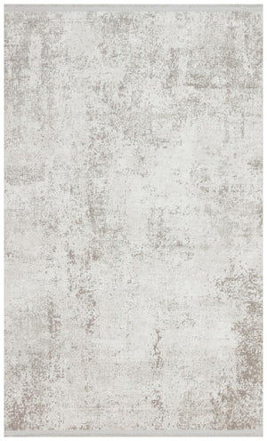 Solid Modern and Plain Patterned Fringed Gray Rug 8342