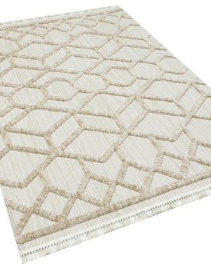 Vesta Scandinavian and Embossed Patterned Beige Area Rug 9521