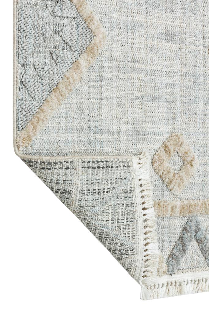 Vesta Scandinavian and Embossed Patterned Beige Area Rug 9542