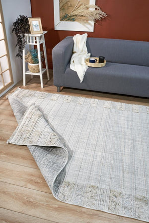 Vesta Scandinavian and Embossed Patterned Beige Area Rug 9551