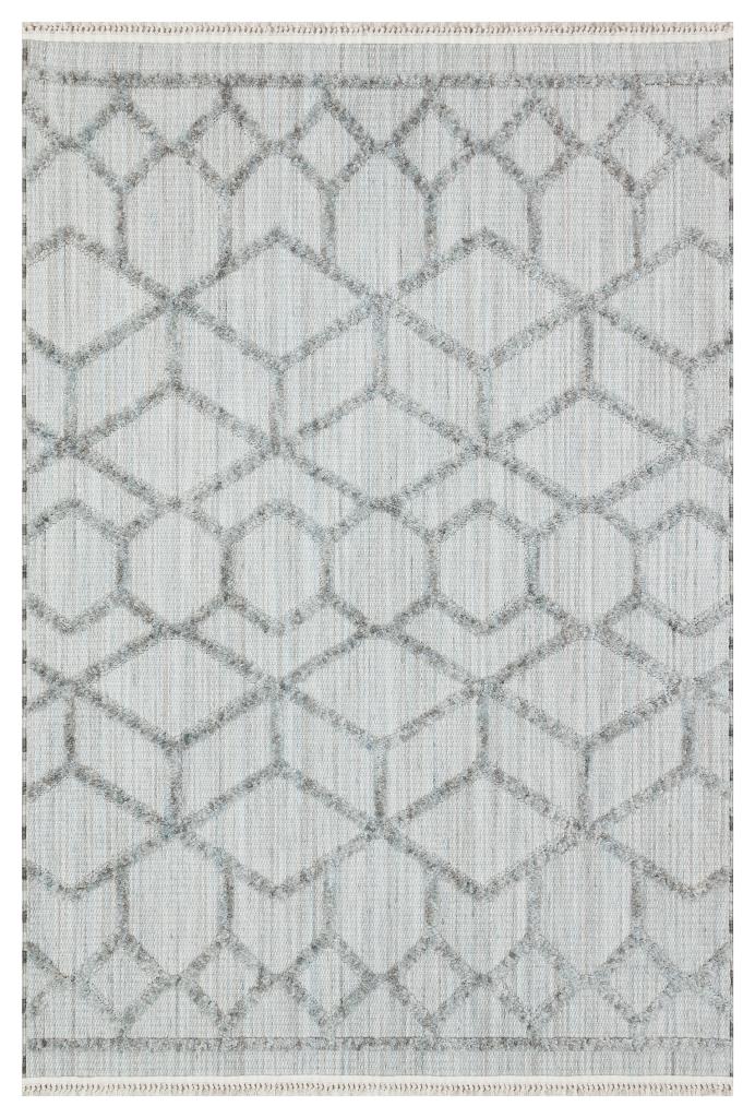 Vesta Scandinavian and Embossed Patterned Gray Area Rug 9523