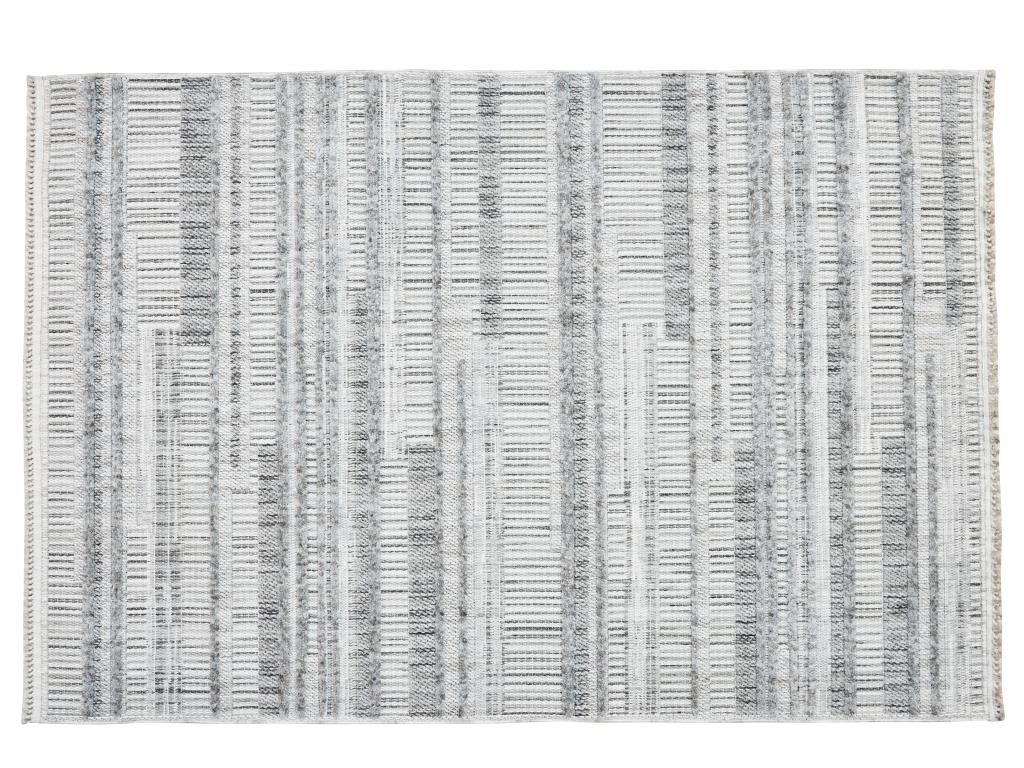 Vesta Scandinavian and Embossed Patterned Gray Area Rug 9531