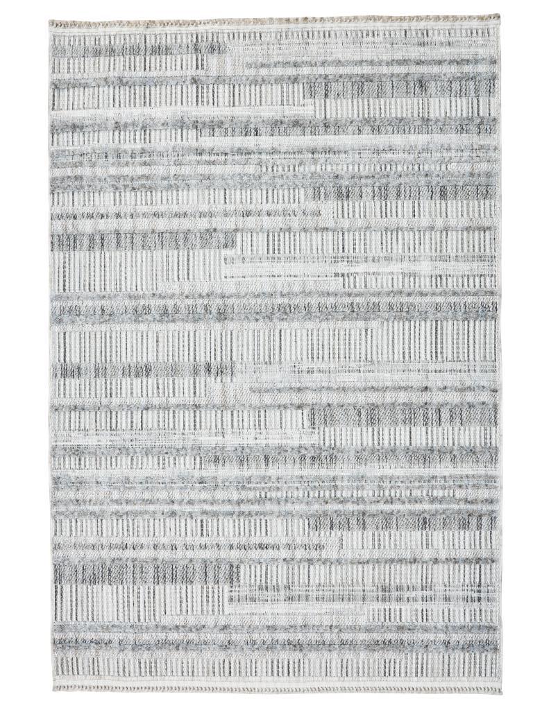 Vesta Scandinavian and Embossed Patterned Gray Area Rug 9531