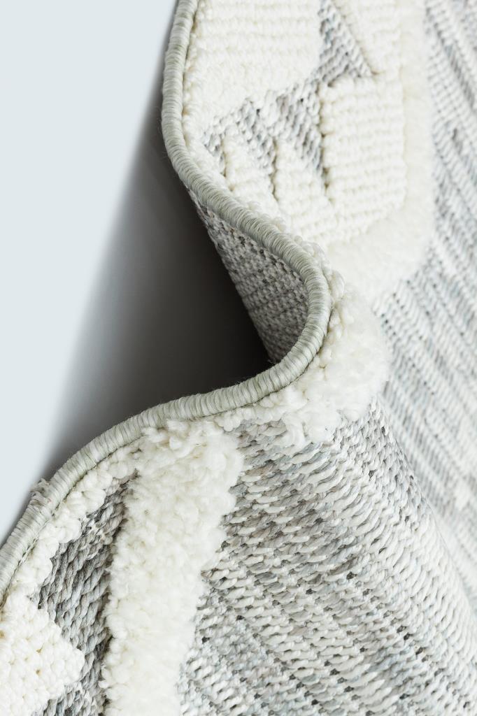 Vesta Scandinavian and Embossed Patterned White Area Rug 9541