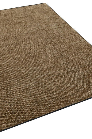 Zenith Washable Plain Pattern Brown Rug 8902