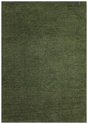 Zenith Washable Plain Pattern Green Rug 8904