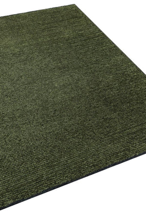 Zenith Washable Plain Pattern Green Rug 8904
