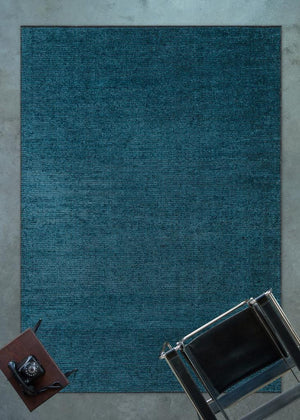 Zenith Washable Plain Pattern Turquoise Rug 8906