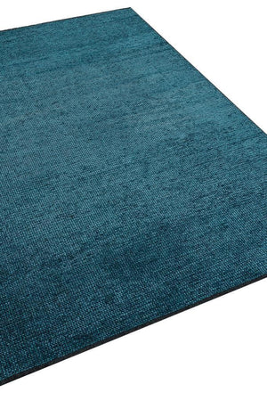 Zenith Washable Plain Pattern Turquoise Rug 8906