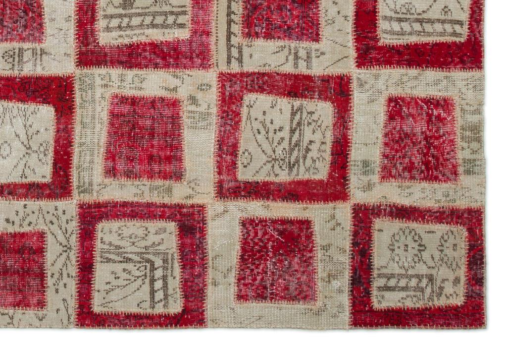 Apex Patchwork Carpet Red 21041 190 x 280 cm