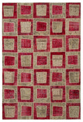 Apex Patchwork Carpet Red 21045 192 x 282 cm