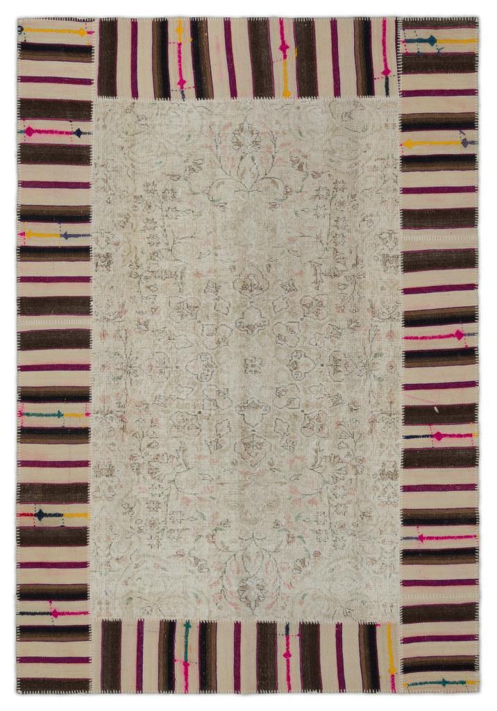 Apex Patchwork Carpet Naturel 21736 187 x 278 cm