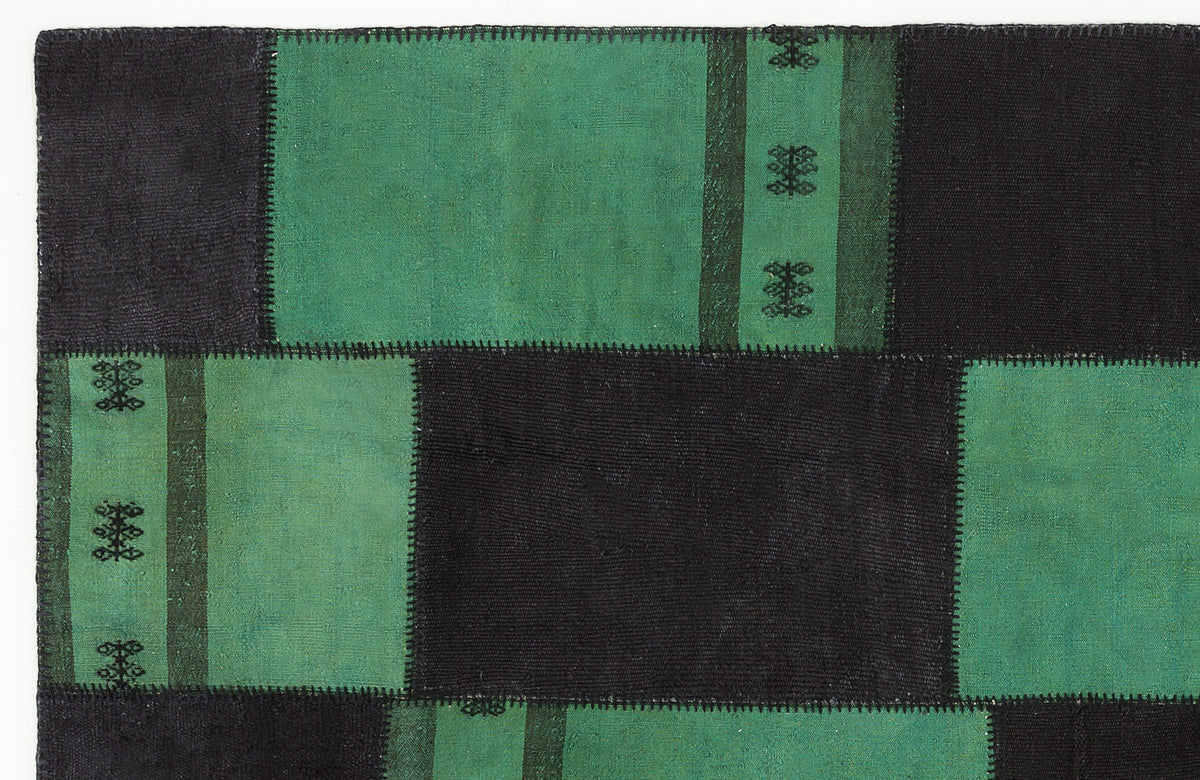 Mixed Over Dyed Kilim Patchwork Unique Rug 5&#39;3&#39;&#39; x 7&#39;7&#39;&#39; ft 160 x 230 cm