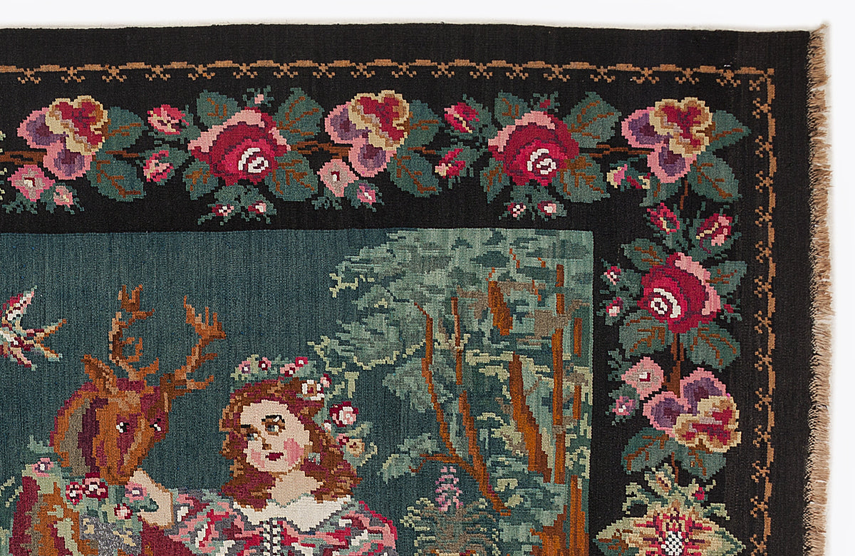 Karabakh Over Dyed Kilim Rug 6&#39;4&#39;&#39; x 10&#39;6&#39;&#39; ft 194 x 320 cm