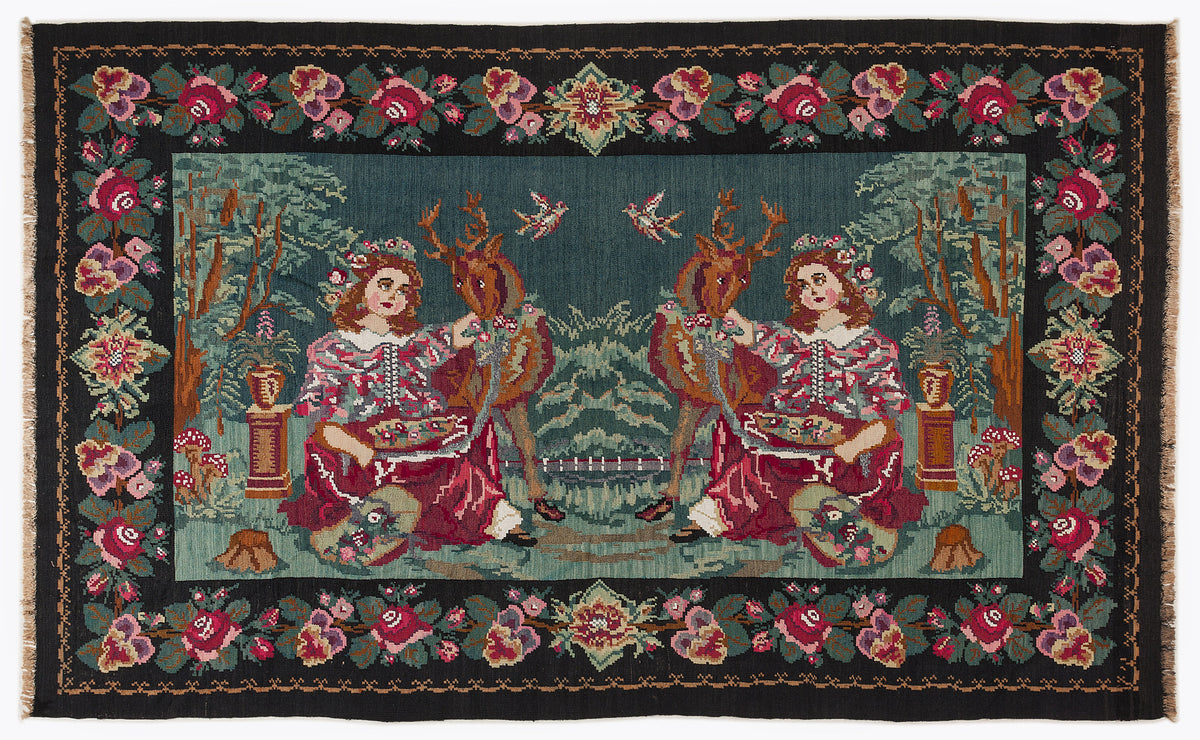 Karabakh Over Dyed Kilim Rug 6&#39;4&#39;&#39; x 10&#39;6&#39;&#39; ft 194 x 320 cm