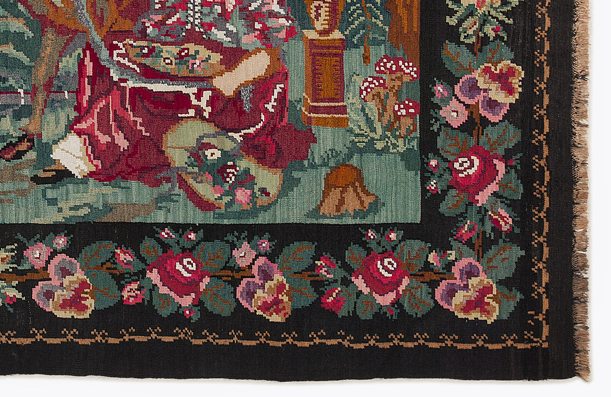 Karabakh Over Dyed Kilim Rug 6&#39;4&#39;&#39; x 10&#39;6&#39;&#39; ft 194 x 320 cm