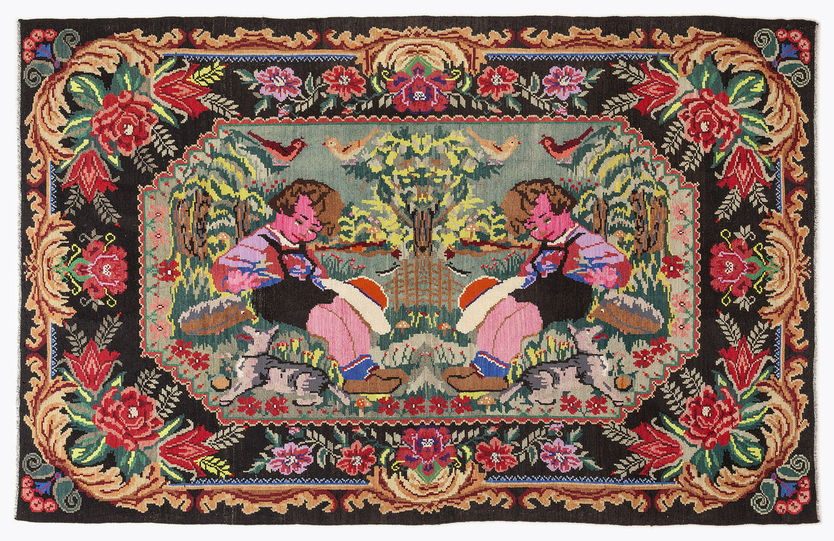 Karabakh Over Dyed Kilim Rug 6&#39;8&#39;&#39; x 10&#39;6&#39;&#39; ft 204 x 320 cm