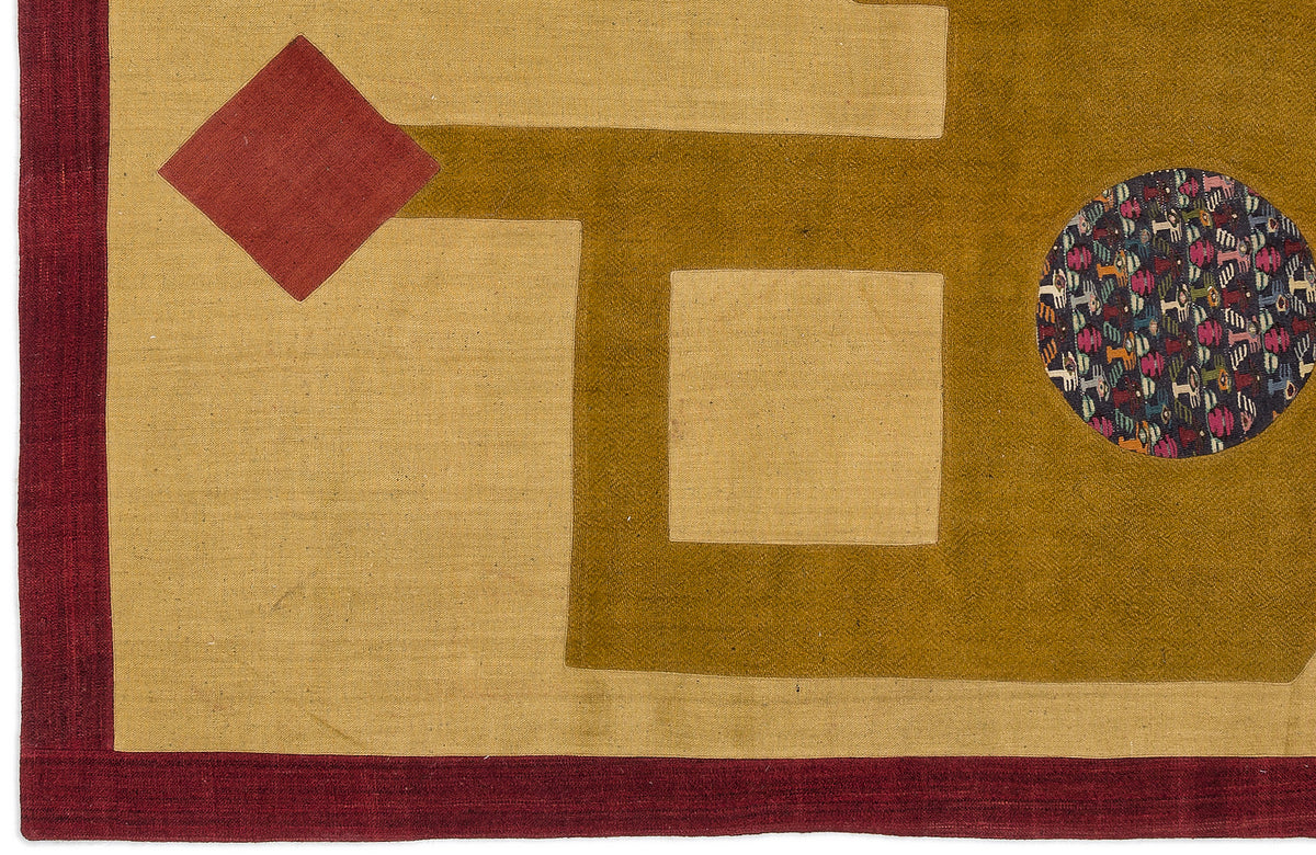 Mixed Over Dyed Kilim Patchwork Unique Rug 4&#39;5&#39;&#39; x 6&#39;4&#39;&#39; ft 134 x 194 cm