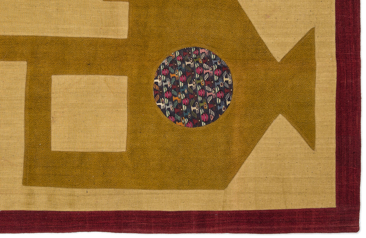 Mixed Over Dyed Kilim Patchwork Unique Rug 4&#39;5&#39;&#39; x 6&#39;4&#39;&#39; ft 134 x 194 cm