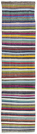 Chaput Over Dyed Kilim Rug 3'1'' x 12'9'' ft 95 x 388 cm