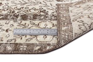 Beige Over Dyed Vintage Rug 5'9'' x 9'9'' ft 175 x 296 cm