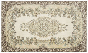 Beige Over Dyed Vintage Rug 5'9'' x 9'9'' ft 176 x 297 cm