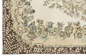 Beige Over Dyed Vintage Rug 5'9'' x 9'9'' ft 176 x 297 cm