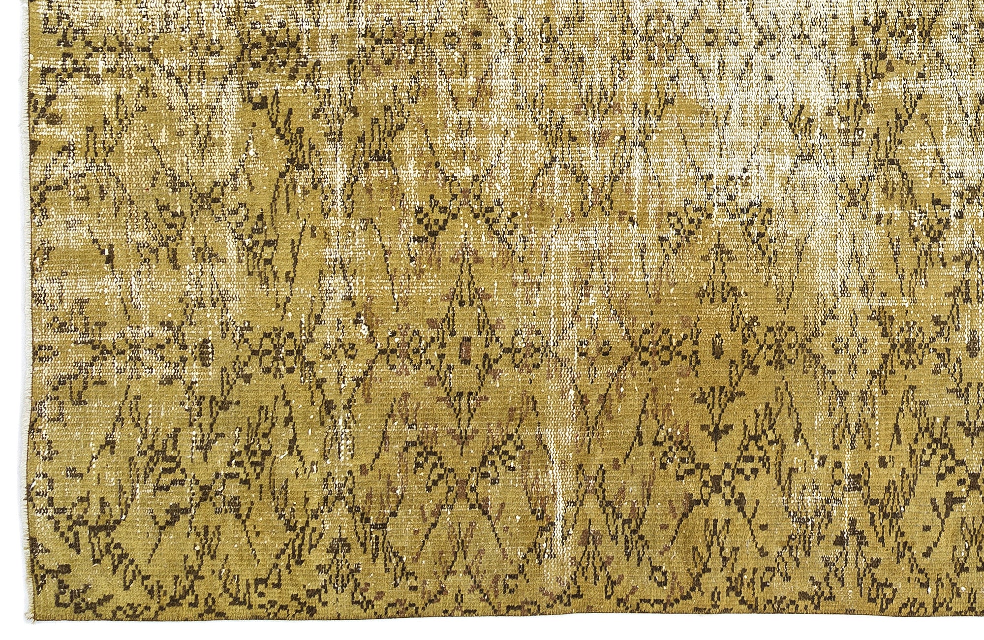 Yellow Over Dyed Vintage Rug 5'10'' x 8'7'' ft 178 x 261 cm
