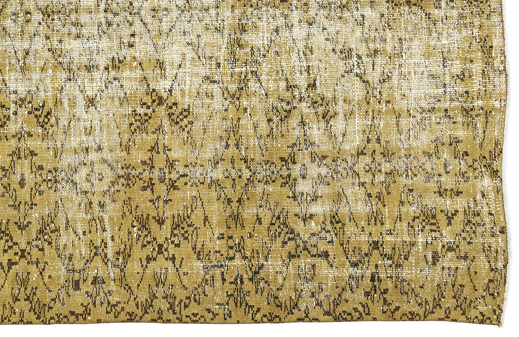 Yellow Over Dyed Vintage Rug 5'10'' x 8'7'' ft 178 x 261 cm