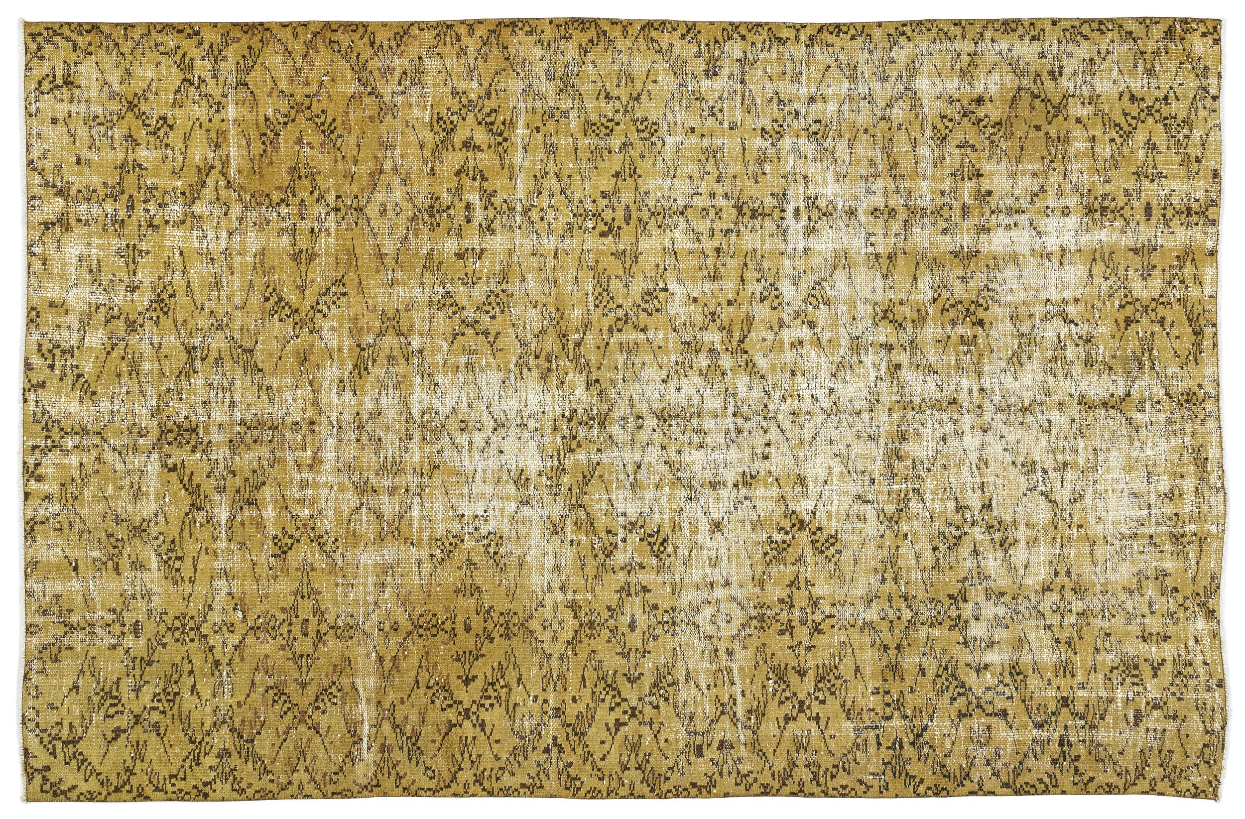 Yellow Over Dyed Vintage Rug 5'10'' x 8'7'' ft 178 x 261 cm