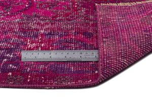 Fuchsia Over Dyed Vintage Rug 5'7'' x 9'1'' ft 171 x 278 cm