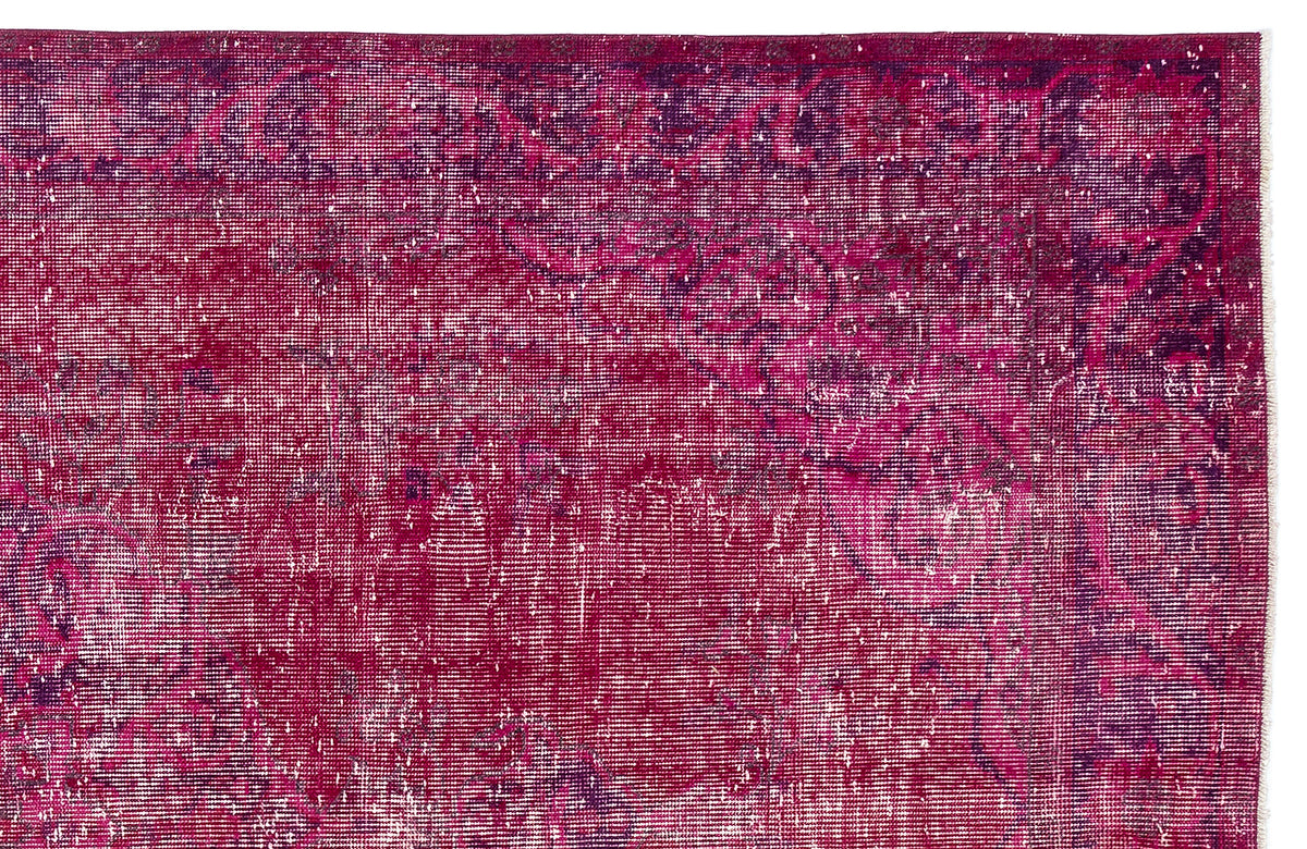 Fuchsia Over Dyed Vintage Rug 5&#39;7&#39;&#39; x 9&#39;1&#39;&#39; ft 171 x 278 cm