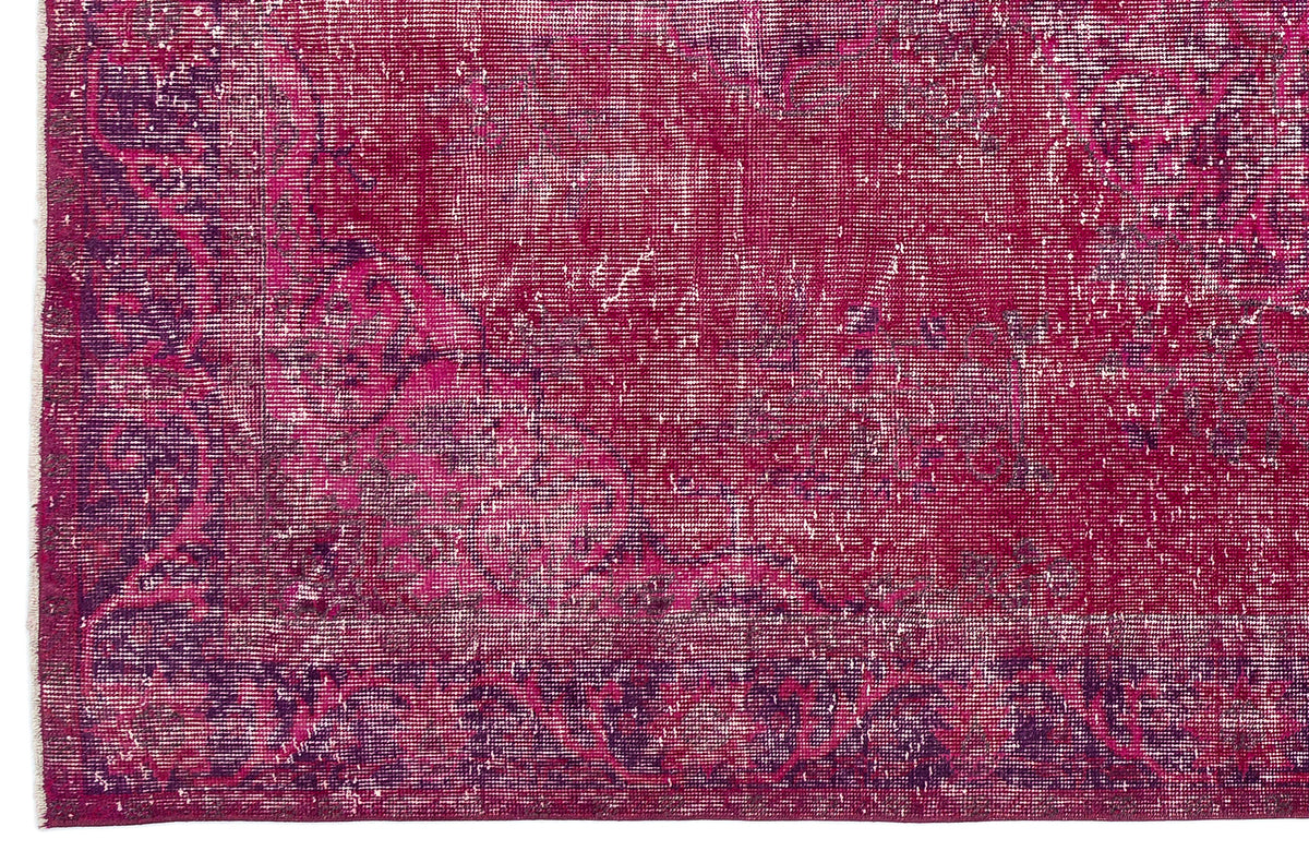 Fuchsia Over Dyed Vintage Rug 5&#39;7&#39;&#39; x 9&#39;1&#39;&#39; ft 171 x 278 cm