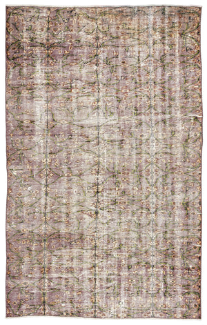 Retro Over Dyed Vintage Rug 4'9'' x 7'7'' ft 146 x 230 cm