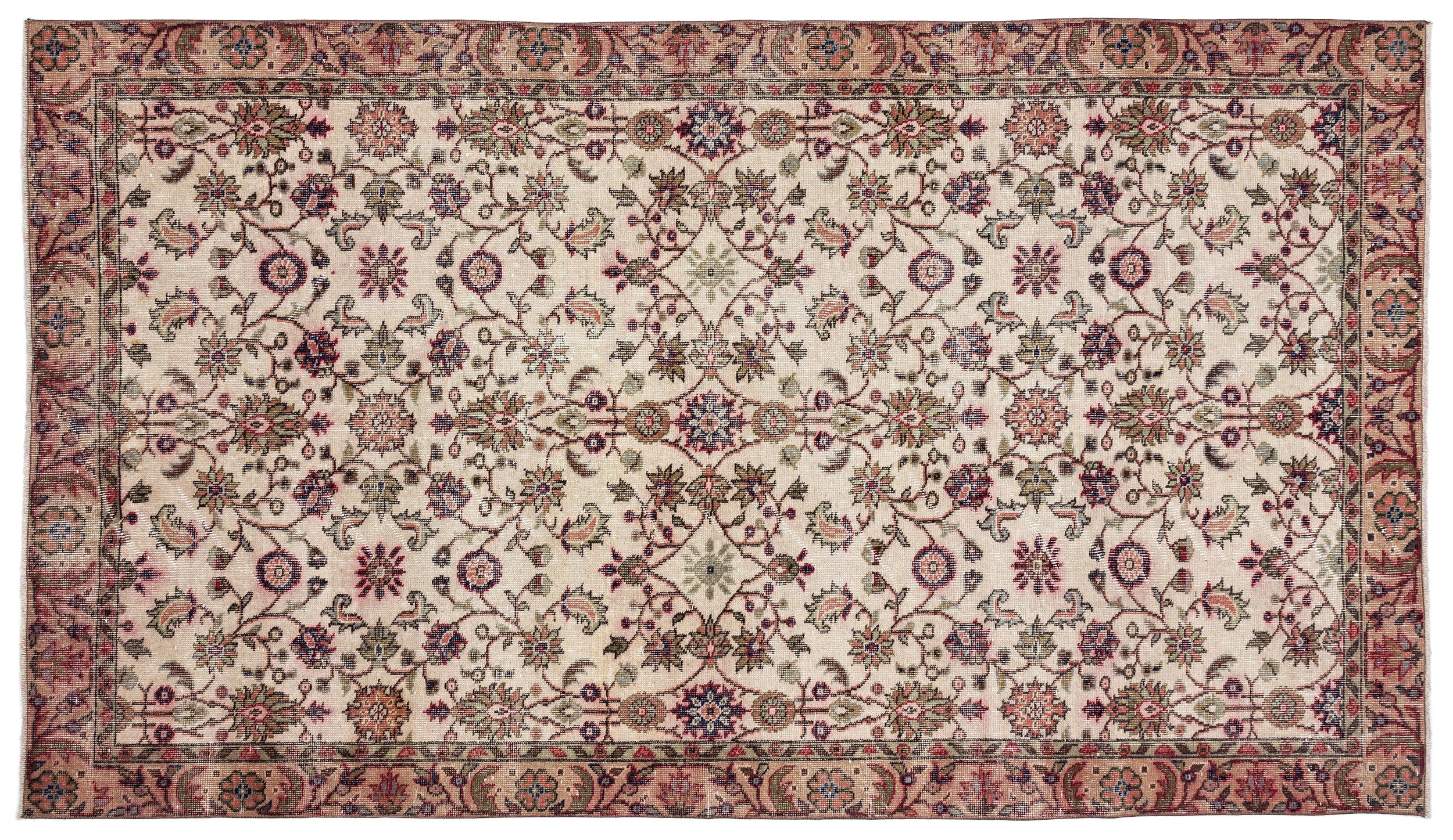 Naturel Over Dyed Vintage Rug 5'3'' x 9'4'' ft 159 x 285 cm