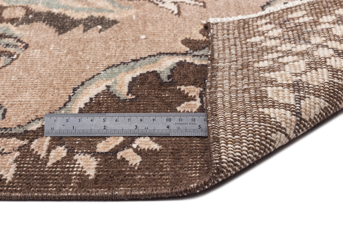 Brown Over Dyed Vintage Rug 5&#39;8&#39;&#39; x 9&#39;1&#39;&#39; ft 172 x 277 cm