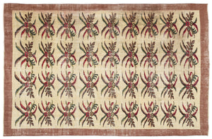 Retro Over Dyed Vintage Rug 5'11'' x 8'10'' ft 181 x 270 cm