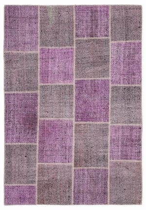 Mixed Over Dyed Kilim Patchwork Unique Rug 5'3'' x 7'7'' ft 160 x 230 cm