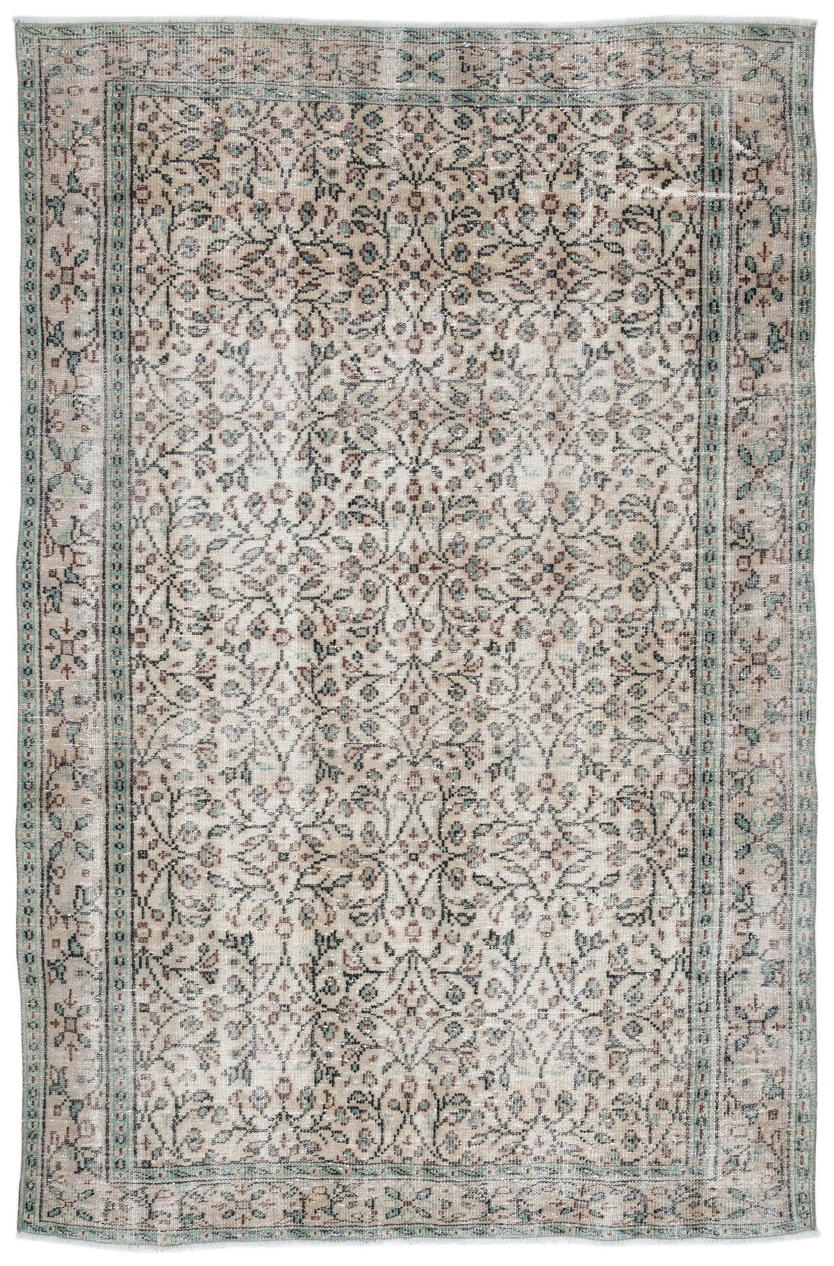 Naturel Over Dyed Vintage Rug 5&#39;11&#39;&#39; x 9&#39;2&#39;&#39; ft 180 x 280 cm