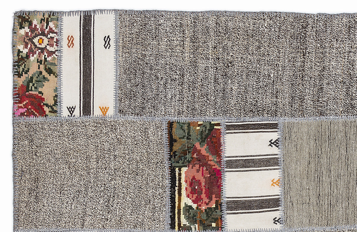 Karabakh Over Dyed Kilim Patchwork Unique Rug 5&#39;3&#39;&#39; x 7&#39;7&#39;&#39; ft 160 x 230 cm