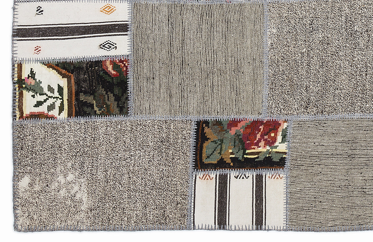 Karabakh Over Dyed Kilim Patchwork Unique Rug 5&#39;3&#39;&#39; x 7&#39;7&#39;&#39; ft 160 x 230 cm