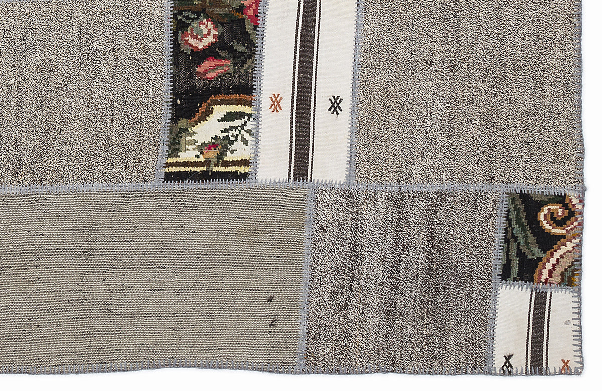 Karabakh Over Dyed Kilim Patchwork Unique Rug 5&#39;3&#39;&#39; x 7&#39;7&#39;&#39; ft 160 x 230 cm