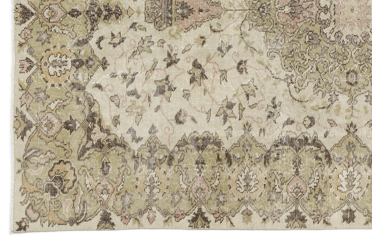 Beige Over Dyed Vintage Rug 5'9'' x 8'12'' ft 174 x 274 cm