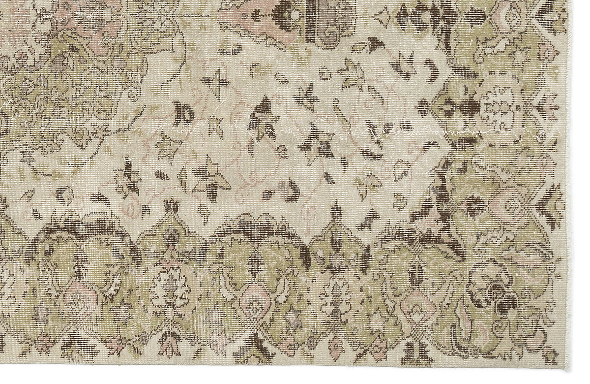 Beige Over Dyed Vintage Rug 5'9'' x 8'12'' ft 174 x 274 cm