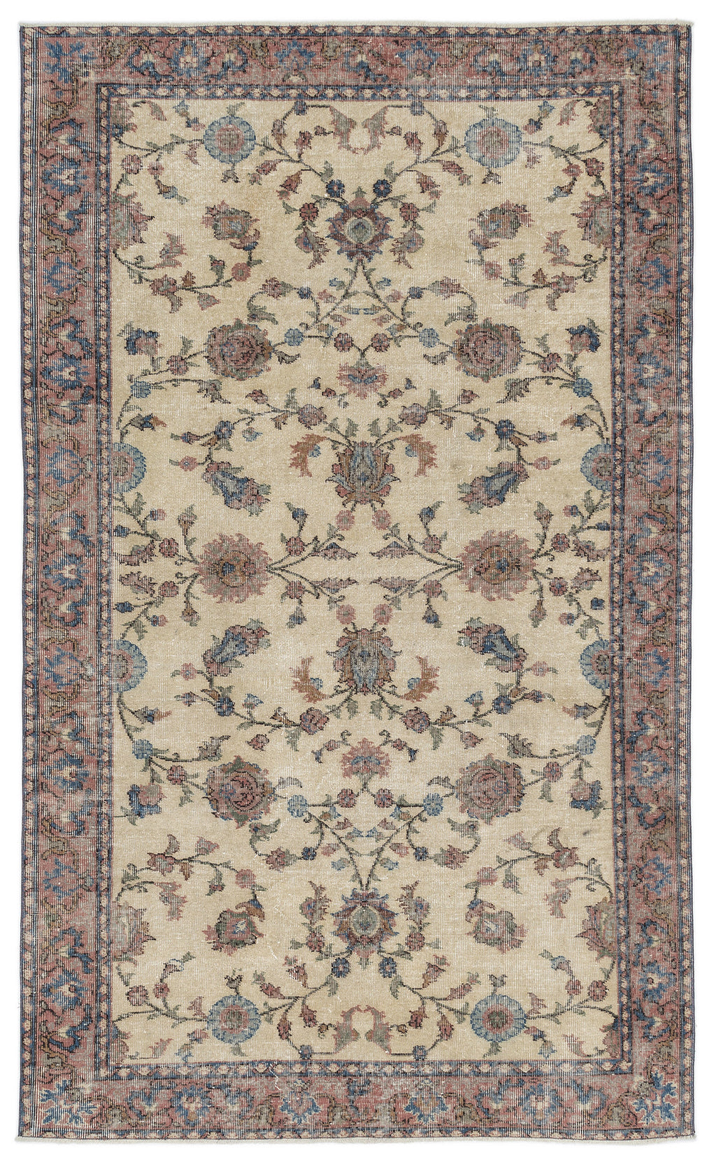 Naturel Over Dyed Vintage Rug 5'4'' x 8'8'' ft 162 x 263 cm