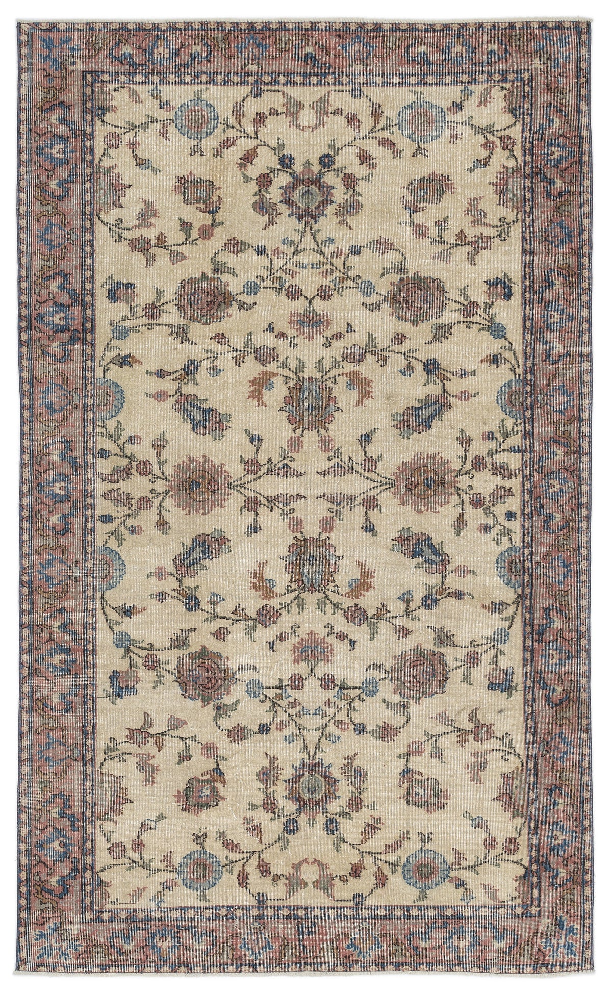 Naturel Over Dyed Vintage Rug 5&#39;4&#39;&#39; x 8&#39;8&#39;&#39; ft 162 x 263 cm