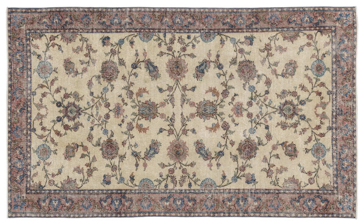 Naturel Over Dyed Vintage Rug 5&#39;4&#39;&#39; x 8&#39;8&#39;&#39; ft 162 x 263 cm