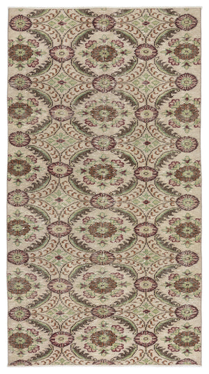 Retro Over Dyed Vintage Rug 4'6'' x 8'3'' ft 136 x 252 cm