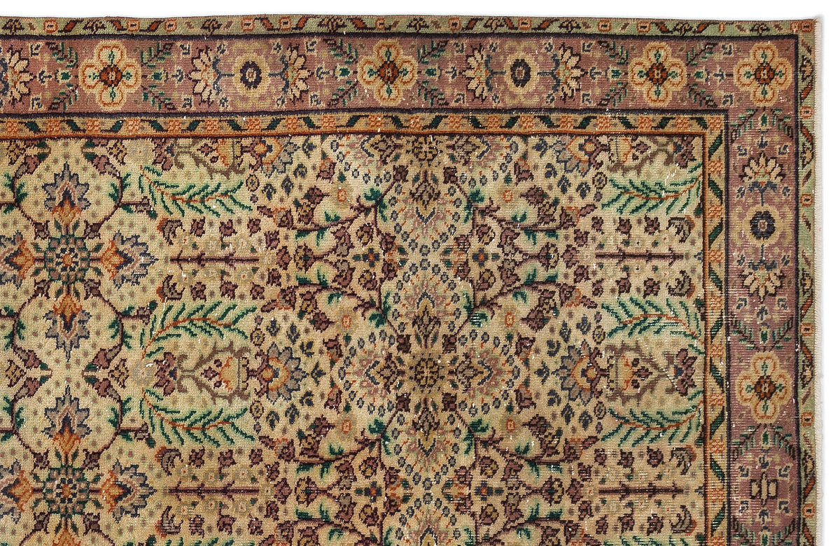 Naturel Over Dyed Vintage Rug 5&#39;7&#39;&#39; x 9&#39;4&#39;&#39; ft 170 x 285 cm